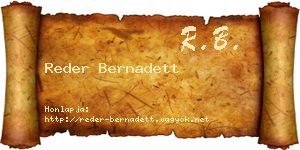 Reder Bernadett névjegykártya